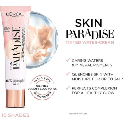 Cremă hidratantă colorată, L'Oréal Paris, Skin Paradise Deep 02