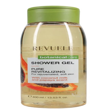 Gel de duș Revuele Pure Revitalizing cu lapte de cocos și papaya, 400ml
