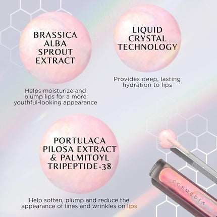 Cosmedix Lumi Crystal Liquid Crystal Lip Hydrator, Plumping Lip, 31 g, roz pal