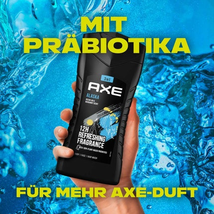 Gel de duș, Axe, Alaska, 3-în-1, negru