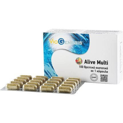 Multivitamină VioGenesis Alive Multi, 100 Nutrienți din Superalimente, 60 Capsule