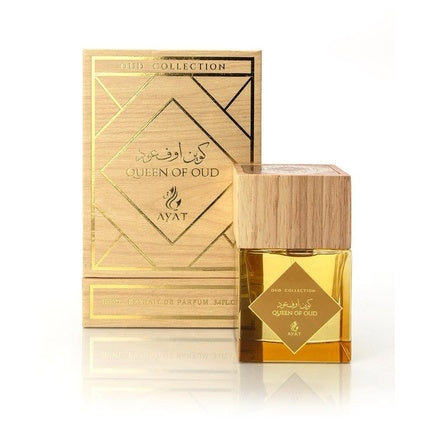 Perfum Ayat Perfumes Queen of Oud - 100ml, Sticlă Aurie cu Capac din Lemn