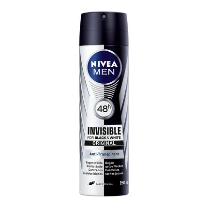Nivea Men Deo Invisible For Black and White Power Spray Antiperspirant, 150ml, negru