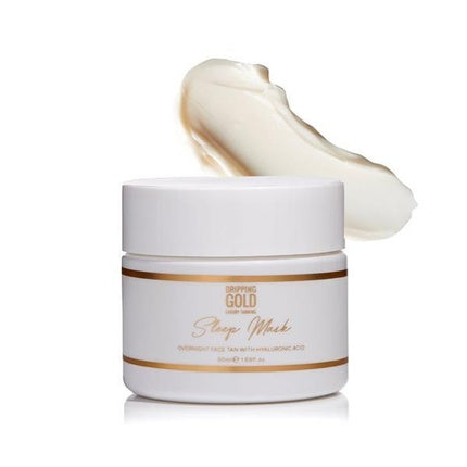 Masca facială de noapte Dripping Gold, Self-tanning Night Face Mask, cu acid hialuronic, 50 ml