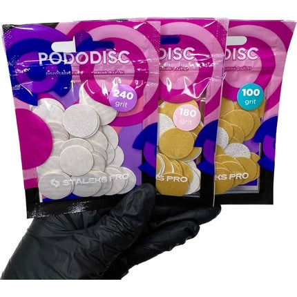 Palete abrazive pedichiură Staleks Pro, granulatie 180, alb