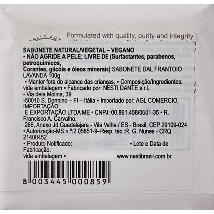 Săpun Solid Nesti Dante cu Olivă și Lavandă, 100g