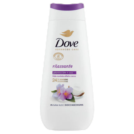 Gel de duș Dove Relaxing Shower cu lapte și iasomie, 225ml