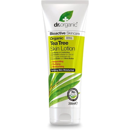 Loțiune, Dr Organic, Tea Tree, vegană, 200 ml