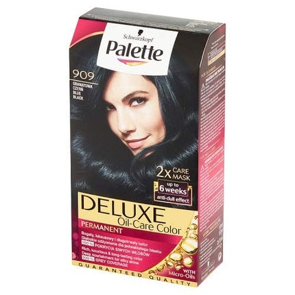 Vopsea de păr, Palette Deluxe, 909 Albastru Negru