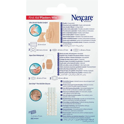 Nexcare First Aid Plasters Mix, Bandaje adezive, 20 buc, Asortat