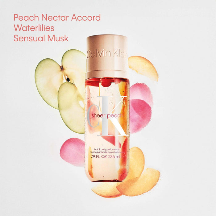 Ceață parfumată pentru păr și corp Calvin Klein Sheer Peach, 236 ml
