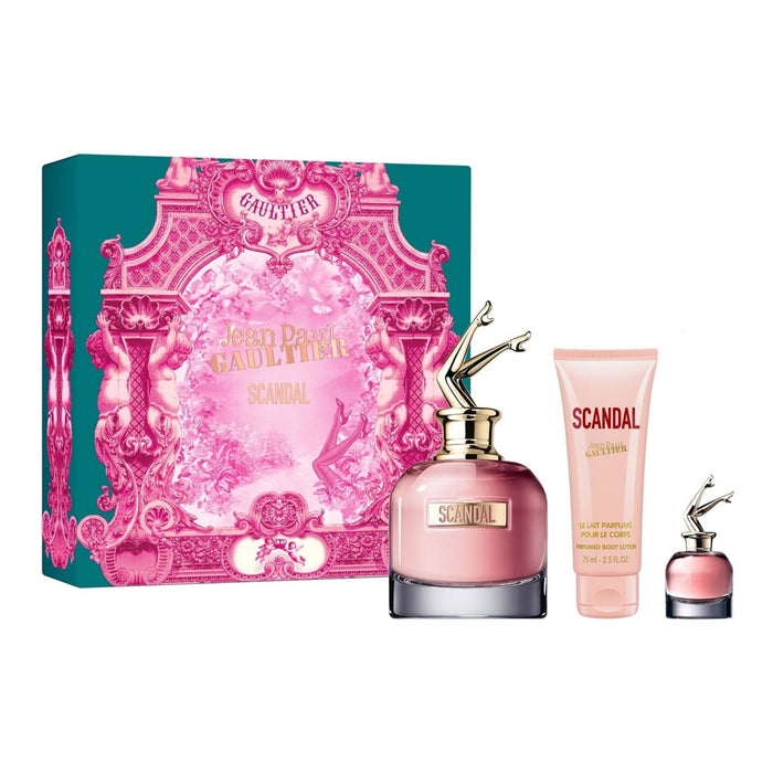 Set Jean Paul Gaultier Scandal, pentru femei: apă de parfum 80 ml + loțiune de corp 75 ml + apă de parfum miniatură 6 ml
