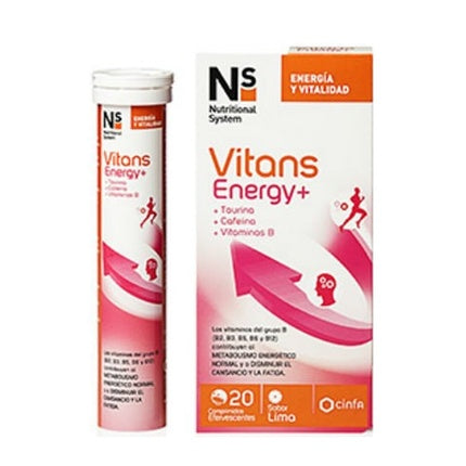 Vitamins, NS Vitans Energy+, 20 pastile efervescente, gust lămâie