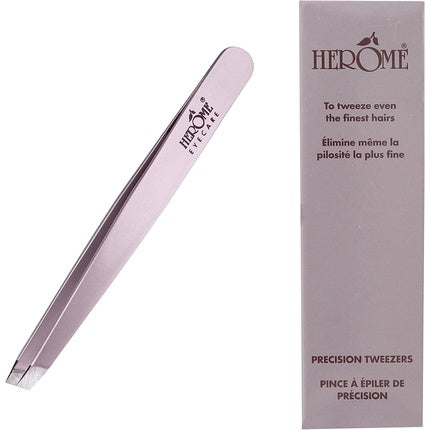 Tijă Herome Precision Tweezers, Roz, Oțel inoxidabil, Vârf plat