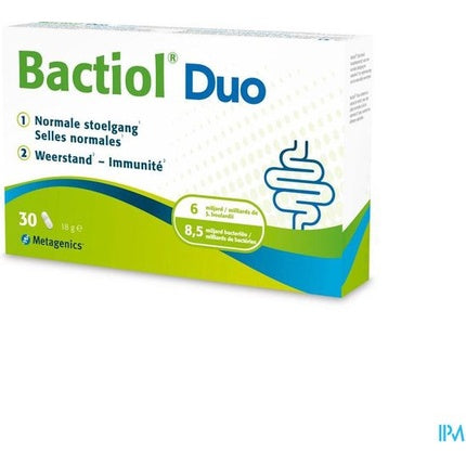 Supliment alimentar pentru digestie și imunitate, Metagenics Bactiol Duo, 30 capsule