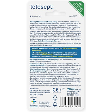 Spray Nasal Tetesept cu Apă de Mare, 20ml