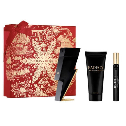 Set Cadou Parfum Carolina Herrera Bad Boy Eau De Toilette 100ml, Culoare Roșie și Neagră