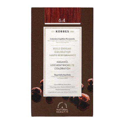 Vopsea de păr, Korres, Argan Oil, blond închis cupru