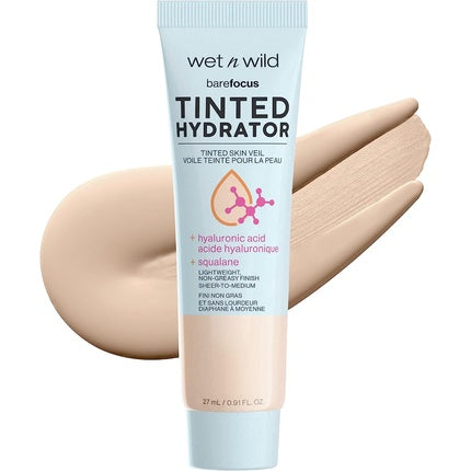 Fond de ten semi-mat Wet 'N' Wild Bare Focus, acid hialuronic, acoperire ușoară-medie