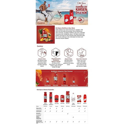 Deodorant stick, Old Spice Wolfthorn, fără aluminiu, 50ml