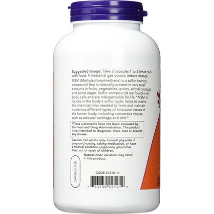 Now Foods MSM 1000mg, Supliment mineral, 240 capsule
