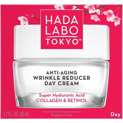 Crema de zi Hada Labo Tokyo - Reducerea ridurilor anti-îmbătrânire cu Super Acid Hialuronic