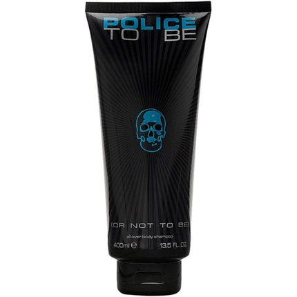 To Be Man by Police All Over Body Shampoo, 400ml, ambalaj negru cu grafică albastră