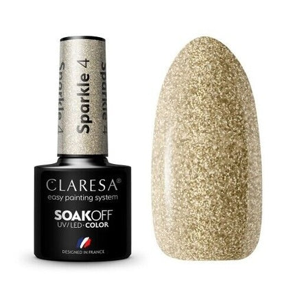 Lac unghii Claresa Sparkle 4, culoare aurie, 5 ml