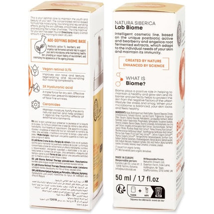 Cremă de zi față Natura Siberica Lab Biome Retinol Therapy, 50 ml