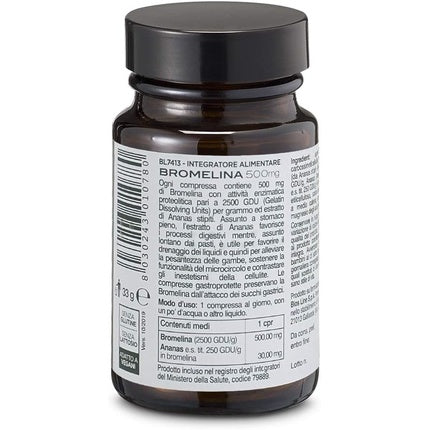 Tablete Biosline Principium Bromelina 500 mg, 30 comprimate