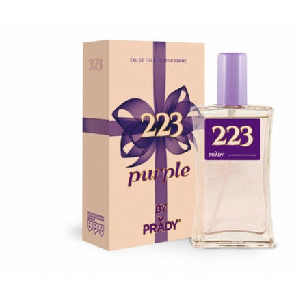 Prady 223 Purple Eau de Toilette pentru femei, flacon transparent cu dop mov