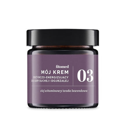 Cremă facială, Fitomed, My Cream No.3, Dozvodjo - Energizant pentru piele uscată și îmbătrânită, sticlă maro cu capac negru