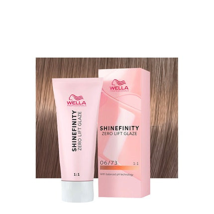 Vopsea par, Wella, Shinefinity Color Glaze 06/73 Caramel Ciocolată, 60ml