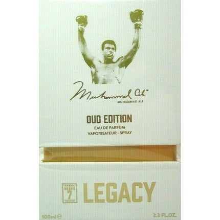 Muhammad Ali Legacy Oud Edition 100 ml - Apă de parfum pentru bărbați, sticlă albă cu detalii aurii