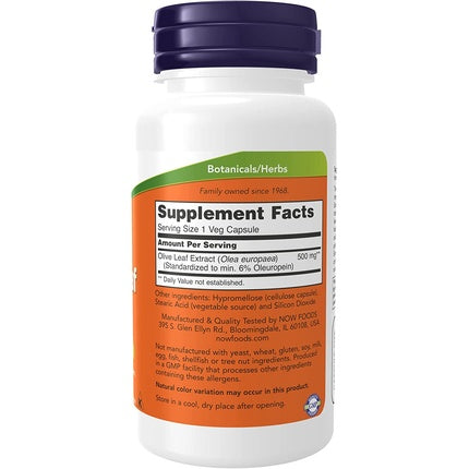 Supliment Alimentar Now Foods Olive Leaf Extract 60 Capsule