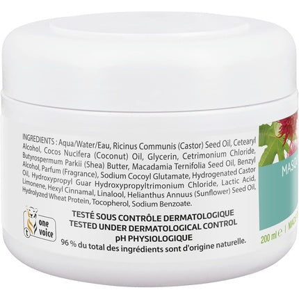 Mască de păr regenerantă, Natessance, Ulei de Ricin & Keratină Vegetală, 75 g