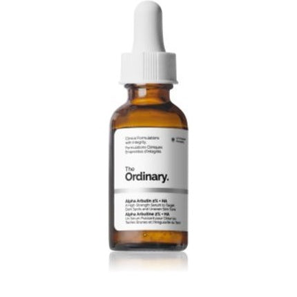 Serum The Ordinary Alpha Arbutin 2% + Hyaluronic Acid, 30 ml, sticlă maro cu picurator alb