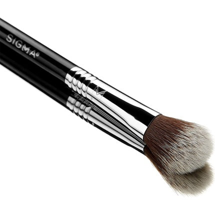 Perie machiaj Sigma Beauty F03 High Cheekbone, negru, argintiu
