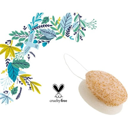 Dispozitiv de curățare facială Lady Green 2 in 1 Konjac Face Sponge cu particule de nuci