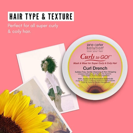 Curl Drench Cleansing Co Wash, Jane Carter Solution, Curls to Go!, 473 ml, pentru părul creț și ondulat