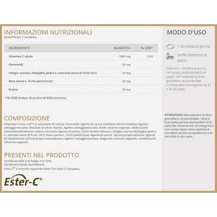 Solgar Ester-C Plus 1000, Vitamina C, 30 Tablete