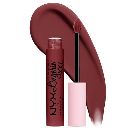 Ruj lichid NYX Professional Makeup Lingerie XXL Matte, nuanța 00 Strip & Tease, mat, 4 ml