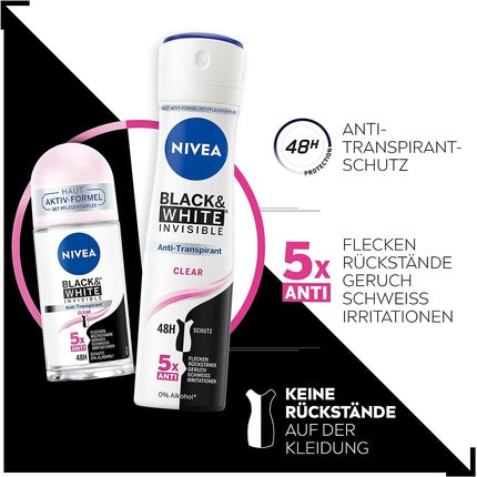 Deodorant Spray Nivea Black & White Invisible Clear 150ml