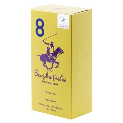 Beverly Hills Polo Club Woman Eight EDP Spray, galben, argintiu, 50 ml