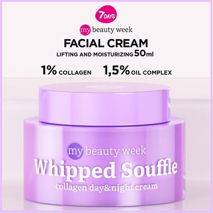 Set Îngrijire Față, 7days, Cremă zi/noapte și Ser Collagen, mov
