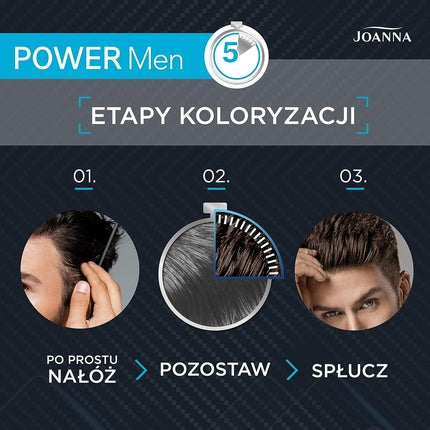 Vopsea de păr bărbați, Joanna Power Man, 3 in 1, intens brun închis