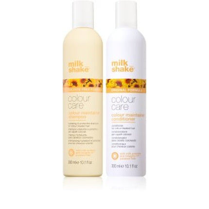 Set Șampon și Fără Clătire, Milk Shake Color Care Duo, 300 ml + 150 ml, Galben și Alb