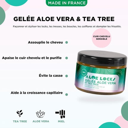 Gel de păr Shandrani Paris, Aloe Locks Original Jelly cu Aloe Vera și Tea Tree, 400 g