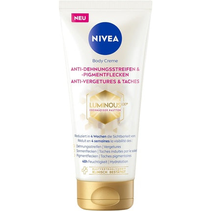 Loțiune Corporală Nivea Luminous630 Anti-Striuri și Pistrui, Textură Ușoară, Hidratare 48h
