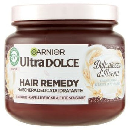 Masca de păr Garnier Ultra Dolce, Hair Remedy Delicate și Moisturizing, Oat Softness, 340 ml
